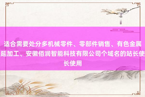 适合需要处分多机械零件、零部件销售、有色金属压延加工、安徽佰润智能科技有限公司个域名的站长使用